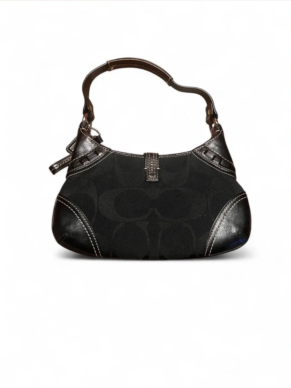 🖤 Rare Vintage Y2K Coach Hamptons Mixed Material Clip Mini Shoulder Bag (2006)